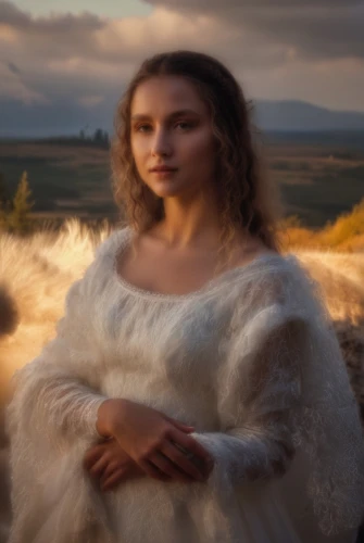 celtic woman,digital compositing,east-european shepherd,celtic queen,jessamine,mystical portrait of a girl,woman of straw,fur clothing,fantasy portrait,biblical narrative characters,fur,fur coat,fantasy picture,enchanting,romantic portrait,suit of the snow maiden,artemisia,fae,photomanipulation,celtic harp,Photography,General,Natural