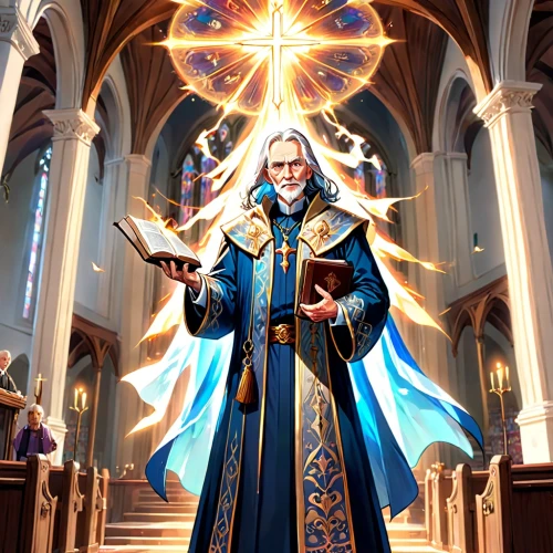 priest,benediction of god the father,uriel,archimandrite,high priest,twelve apostle,clergy,magus,to our lady,praise,the abbot of olib,priesthood,god the father,prophet,saint,the prophet mary,sacred art,bishop,church faith,cg artwork,Anime,Anime,General