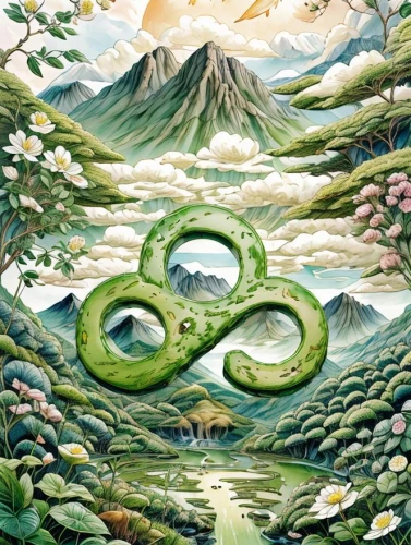 anahata,mantra om,serpent,pachamama,natura,mountain spring,dragon of earth,nine-tailed,quetzal,mother earth,yakushima,green dragon,jrr tolkien,qinghai,green snake,rod of asclepius,mother nature,serpentine,sōjutsu,triquetra