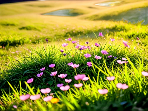 pink grass,meadow fescue,japanese anemones,blooming grass,golf landscape,pink evening primrose,golf course background,field of flowers,pink daisies,pink periwinkles,japanese anemone,alpine flowers,cosmos flowers,golf course grass,flowers field,grass blossom,spring background,chive flowers,clover meadow,golf lawn,Art,Artistic Painting,Artistic Painting 46