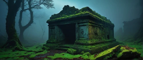 mausoleum ruins,sunken church,tombs,necropolis,the grave in the earth,abandoned place,ghost castle,old graveyard,ancient house,witch's house,mortuary temple,the ruins of the,ruins,forest chapel,mausoleum,resting place,wishing well,burial chamber,witch house,haunted forest,Conceptual Art,Sci-Fi,Sci-Fi 22