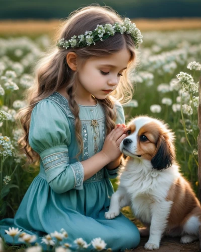 girl with dog,tenderness,innocence,vintage boy and girl,flower girl,little boy and girl,girl picking flowers,little princess,miniature australian shepherd,boy and dog,cute puppy,picking flowers,children's fairy tale,beautiful girl with flowers,little angels,tibetan spaniel,little flower,little angel,blessing of children,english shepherd,Illustration,Black and White,Black and White 26
