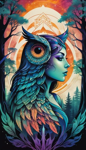 owl nature,owl art,owl,owl background,peacock eye,owl-real,psychedelic art,pachamama,peacock,hedwig,large owl,fairy peacock,all seeing eye,owl eyes,mother earth,cosmic eye,zodiac sign libra,tapestry,third eye,owls,Illustration,Realistic Fantasy,Realistic Fantasy 20