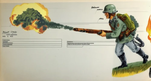 leaf blower,game drawing,concept art,baseball drawing,man holding gun and light,chainsaw,hedge trimmer,grass cutter,blowpipe,smoke art,throwing axe,game illustration,boba fett,combat pistol shooting,hand grenade,infantry,gas grenade,game art,sci fiction illustration,marksman,Unique,Design,Character Design