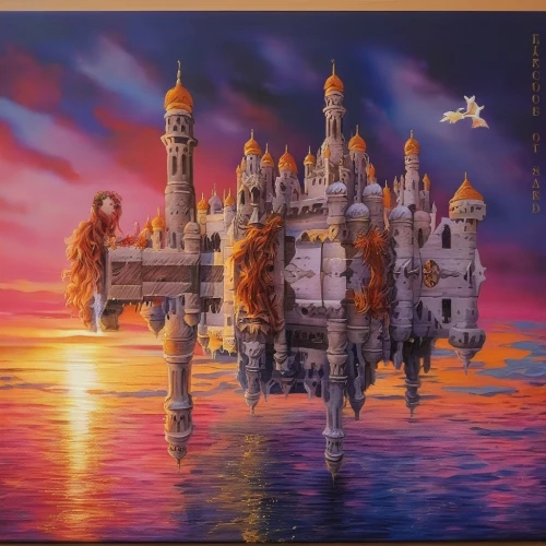 fairy tale castle,sleeping beauty castle,disney castle,cinderella's castle,fairytale castle,water castle,cinderella castle,gold castle,sea fantasy,castle of the corvin,3d fantasy,shanghai disney,disneyland park,fantasy picture,fantasy art,castles,jigsaw puzzle,fantasy city,fantasy world,saint basil's cathedral,Illustration,Paper based,Paper Based 04