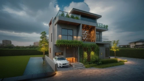 modern house,sky apartment,3d rendering,residential house,smart home,modern architecture,eco-construction,cubic house,smart house,residential tower,residential,shared apartment,build by mirza golam pir,cube stilt houses,two story house,block balcony,garden elevation,appartment building,cube house,green living,Photography,General,Fantasy