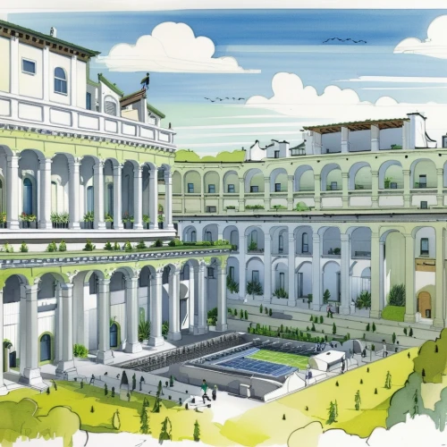 villa d'este,europe palace,villa farnesina,city palace,villa balbiano,villa cortine palace,palazzo,barberini,palazzo barberini,presidential palace,terraces,palace,roman villa,school design,the palace,people's palace,villa borghese,schönbrunn castle,grand master's palace,certosa di pavia,Illustration,Vector,Vector 03