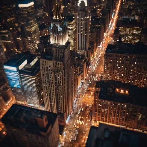 chicago night,tilt shift,willis tower,above the city,chicago,city at night,city lights,chicago skyline,citylights,bird's eye view,sears tower,cityscape,midtown,night lights,vertigo,aerial shot,tall buildings,metropolis,the loop,big night city,Photography,General,Cinematic