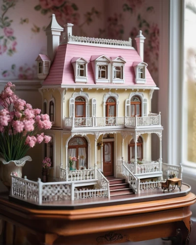 dolls houses,doll house,miniature house,model house,dollhouse accessory,doll's house,victorian house,dollhouse,bay window,victorian,fairy house,the little girl's room,victorian style,miniature figures,shabby-chic,the gingerbread house,two story house,country house,little house,doll kitchen,Illustration,Paper based,Paper Based 29