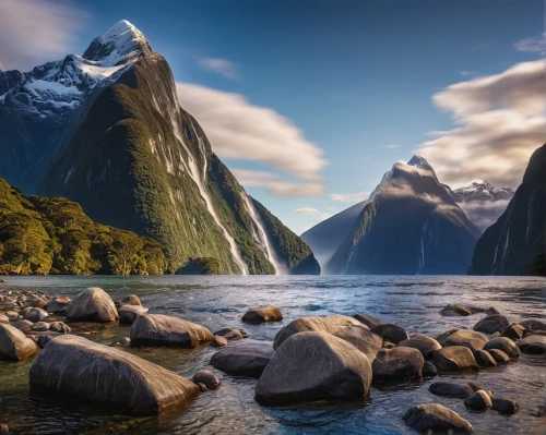 milford sound,new zealand,south island,tasmania,nz,newzealand nzd,mitre peak,landscape photography,north island,glacial landform,landscapes beautiful,snowy mountains,lower engadine,mountainous landforms,new south wales,australia,mountain and sea,giant mountains,new zealand dollar,mountainous landscape,Photography,General,Commercial