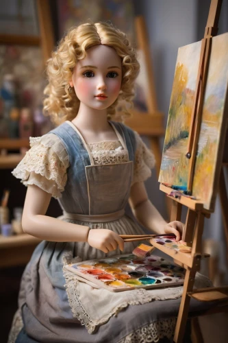 painter doll,painting technique,fabric painting,artist doll,meticulous painting,italian painter,art painting,painter,flower painting,female doll,photo painting,artist color,illustrator,drawing course,dressmaker,painting,seamstress,girl with cloth,artist portrait,girl in a long dress,Art,Artistic Painting,Artistic Painting 04