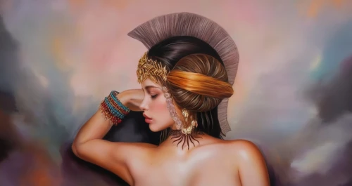 the hat of the woman,chignon,woman's hat,fantasy portrait,amorous,headdress,digital painting,fashion illustration,oil on canvas,updo,blonde woman,oil painting on canvas,romantic portrait,world digital painting,braiding,oil painting,angel and devil,tango,crowning,masquerade,Illustration,Paper based,Paper Based 04