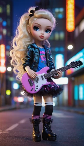 rocker,rockabella,fashion doll,punk,lady rocks,fashion dolls,fashionable girl,barbie,guitar player,artist doll,fashion girl,female doll,lead guitarist,girl doll,doll dress,barbie doll,rock 'n' roll,guitarist,rock and roll,killer doll,Illustration,Realistic Fantasy,Realistic Fantasy 31