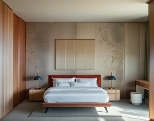guestroom,japanese-style room,stucco wall,guest room,wooden wall,bedroom,room divider,modern room,corten steel,contemporary decor,wall plaster,modern decor,sleeping room,interior modern design,ryokan,four-poster,bed linen,danish room,interior design,wall panel,Photography,General,Realistic