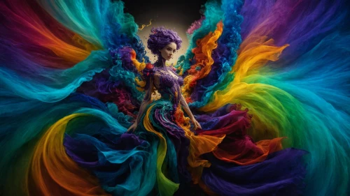 color feathers,bodypainting,fairy peacock,the festival of colors,colorful background,psychedelic art,colorful heart,body painting,faery,faerie,fantasy art,spectral colors,rainbow background,harmony of color,fairy galaxy,archangel,colorful spiral,bodypaint,neon body painting,iridescent