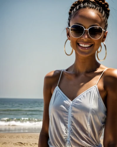 beach background,artificial hair integrations,african american woman,ethiopian girl,beautiful african american women,sun glasses,a girl's smile,lace round frames,beautiful young woman,african-american,african woman,girl on a white background,sunglasses,afro american girls,eye glass accessory,female model,black women,summer background,tybee island,nigeria woman