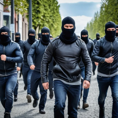 balaclava,bruges fighters,ninjas,wearing a mandatory mask,bandit theft,ski mask,assassins,rangers,the army,marching,virtuelles treffen,vendetta,solidarity,male mask killer,content writers,non-sporting group,hooded man,task force,unite,officers,Photography,General,Realistic