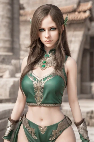 celtic queen,female warrior,breastplate,massively multiplayer online role-playing game,jade,fantasy woman,female model,oriental princess,female doll,belly dance,hips,sorceress,asian costume,bodice,elven,kim,cosmetic,siam fighter,asian woman,dark elf,Photography,Realistic