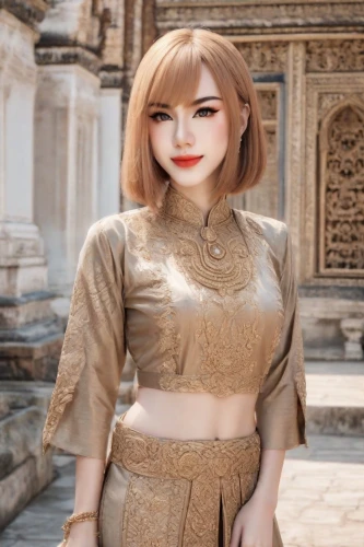 asian costume,vietnamese woman,chiang mai,candi rara jonggrang,bagan,indonesian women,korat,barong,kaew chao chom,prambanan,ao dai,bia hơi,javanese,grand palace,phra nakhon si ayutthaya,gỏi cuốn,ethnic design,miss vietnam,chả lụa,wat huay pla kung,Photography,Realistic