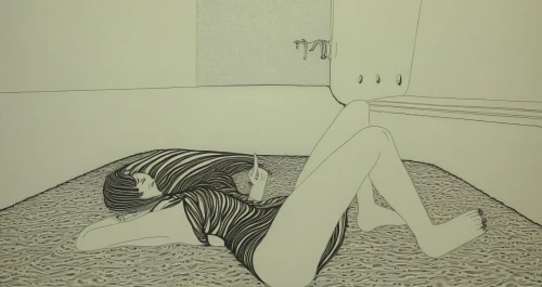 woman laying down,woman's legs,woman sitting,woman thinking,girl sitting,mari makinami,fashion illustration,rest room,woman on bed,the girl is lying on the floor,depressed woman,pen drawing,girl drawing,white room,girl in a long,girl on the stairs,art deco woman,ilustration,women's legs,the girl in the bathtub,Illustration,Black and White,Black and White 21