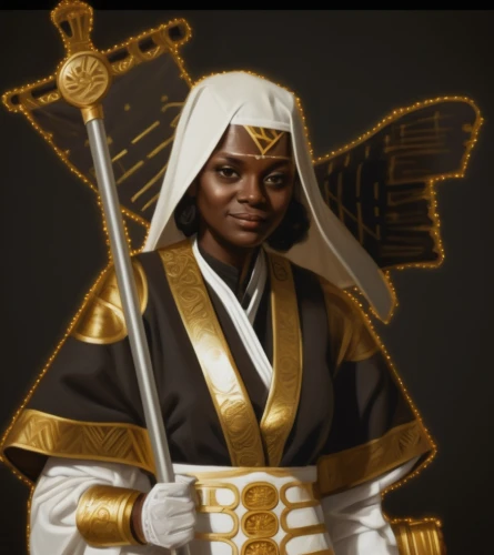 ankh,black pete,maria bayo,sadu,templar,magistrate,paladin,female warrior,kosmea,sultan,zion,quarterstaff,assassin,lady medic,aesulapian staff,lady justice,martial arts uniform,pharaonic,moor,celebration cape