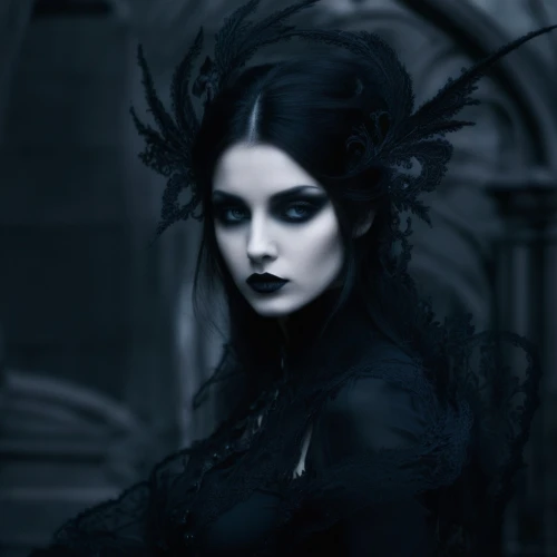 gothic woman,gothic fashion,dark gothic mood,gothic portrait,gothic style,gothic,goth woman,victorian lady,vampire lady,vampire woman,dark angel,mourning swan,gothic dress,goth,victorian style,goth like,the enchantress,crow queen,widow,black raven,Illustration,Realistic Fantasy,Realistic Fantasy 46