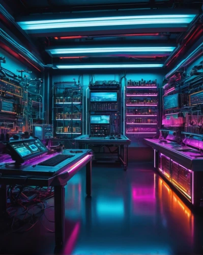 sci fi surgery room,laboratory,ufo interior,neon cocktails,cyberpunk,chemical laboratory,computer room,neon coffee,lab,laboratory oven,neon drinks,retro diner,uv,pharmacy,vapor,aesthetic,futuristic,80s,80's design,sci - fi,Photography,General,Fantasy