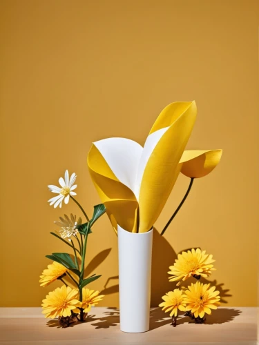 ikebana,flowers png,flower vase,still life photography,flower arrangement lying,minimalist flowers,paper flower background,sunflowers in vase,vase,flower background,artificial flower,sunflower paper,flower vases,flower illustrative,yellow gerbera,flower arrangement,helianthus,product photography,cut flowers,artificial flowers,Photography,General,Realistic