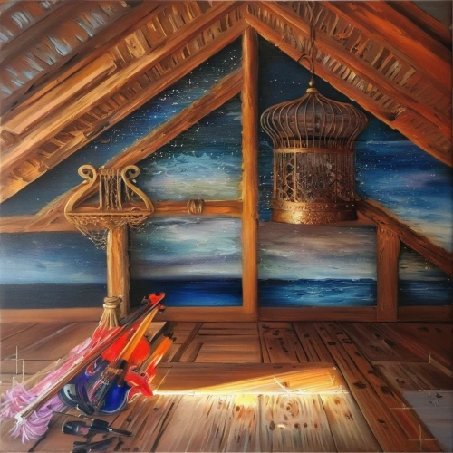 boathouse,fisherman's house,fisherman's hut,art painting,church painting,boat shed,meticulous painting,painting technique,khokhloma painting,motif,oil painting on canvas,telescope,quilt barn,house painting,photo painting,beach hut,aqua studio,wooden construction,stilt house,water mill,Illustration,Paper based,Paper Based 04
