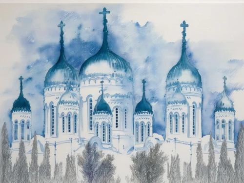 the kremlin,kremlin,blue mosque,saint basil's cathedral,sheikh zayed grand mosque,sheikh zayed mosque,ice castle,church painting,taj-mahal,watercolor paris,moscow 3,basil's cathedral,sheihk zayed mosque,tajmahal,watercolor blue,blue painting,taj mahal,mosques,moscow city,temple square,Illustration,Paper based,Paper Based 20