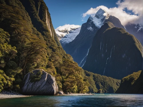 milford sound,new zealand,south island,tasmania,north island,nz,mitre peak,mountain and sea,giant mountains,newzealand nzd,australia,new south wales,lower engadine,glacial landform,blue mountains,mountainous landforms,snowy mountains,paparoa national park,mountainous landscape,landscapes beautiful,Photography,General,Commercial