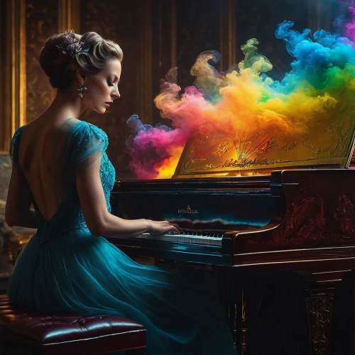 piano player,pianist,piano lesson,piano,concerto for piano,the piano,play piano,grand piano,player piano,woman playing,pianos,pianet,piano notes,fire artist,chopin,clavichord,piano keyboard,the gramophone,woman playing violin,spectral colors,Photography,General,Fantasy