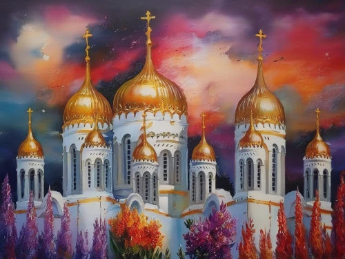 the kremlin,saint basil's cathedral,basil's cathedral,kremlin,moscow city,minarets,moscow,taj-mahal,church painting,church towers,moscow 3,gold castle,mosques,russian folk style,temple of christ the savior,the red square,khokhloma painting,kazan,the palace of culture,fairy tale castle,Illustration,Paper based,Paper Based 04