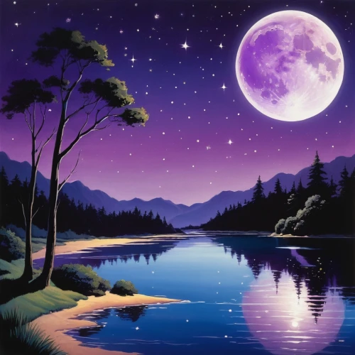 purple landscape,purple moon,moonlit night,moon and star background,sailing blue purple,lunar landscape,landscape background,blue moon,purple,moonlight,moonlit,moon night,moonscape,night scene,moon,moon at night,full moon,light purple,purple wallpaper,hanging moon,Illustration,Children,Children 01