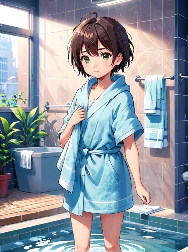 bathrobe,taking a bath,towel,miku maekawa,bathing fun,in a towel,honmei choco,hot spring,haruhi suzumiya sos brigade,bathing,bath,towels,honolulu,water bath,washing,sanya,kimono,pajamas,kawaii people swimming,shower,Anime,Anime,Realistic