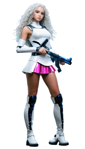 girl with gun,girl with a gun,woman holding gun,barbie,actionfigure,female doll,action figure,majorette (dancer),winterblueher,mags,female warrior,lady honor,rifle,3d figure,game figure,plastic model,playstation 3 accessory,barbie doll,airgun,hard woman,Illustration,Realistic Fantasy,Realistic Fantasy 28