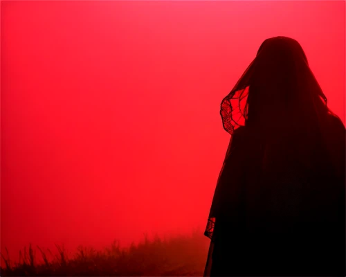 red cape,woman silhouette,cloak,red,red coat,scarlet witch,red riding hood,red cloud,red sun,red background,on a red background,blackmetal,crimson,red matrix,vampire woman,aurora-falter,the witch,wraith,blood moon,rouge,Art,Classical Oil Painting,Classical Oil Painting 30