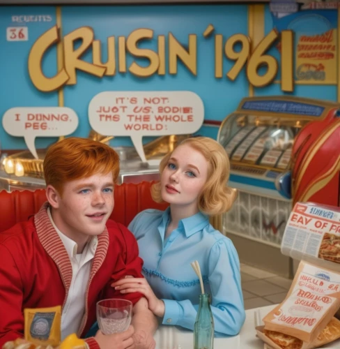 retro diner,fifties,drive in restaurant,fifties records,vintage boy and girl,50's style,wax figures museum,magazine cover,retro pin up girls,austin cambridge,1960's,1950's,1950s,retro gifts,retro women,50s,vintage theme,retro cartoon people,cruise,model years 1958 to 1967,Photography,General,Realistic