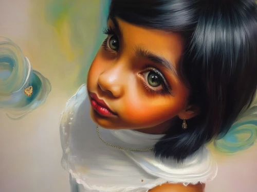 oil painting on canvas,mystical portrait of a girl,little girl with balloons,chalk drawing,girl portrait,child portrait,oil painting,girl with speech bubble,girl with cloth,art painting,girl drawing,world digital painting,glass painting,aerosol,soap bubble,soap bubbles,bubble blower,bubbles,girl with cereal bowl,oil on canvas,Illustration,Paper based,Paper Based 04