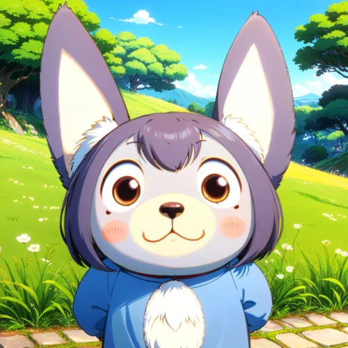 cute cartoon character,rabbit owl,no ear bunny,french bulldog blue,bunny,piko,little rabbit,child fox,little bunny,rabbit,akita,french bulldog,cute fox,fennec,lupine,cute animal,bun,mascot,wood rabbit,bluebell,Anime,Anime,Traditional