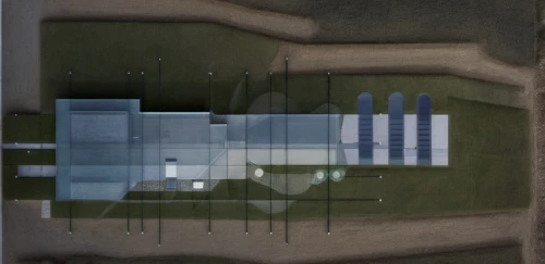 overhead view,aerial photograph,hangar,architect plan,sewage treatment plant,concrete plant,aerial landscape,flight image,aerial image,uav,airfield,aerial view,blueprints,aerial shot,solar cell base,house floorplan,overhead shot,view from above,kubny plan,drone image