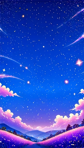 unicorn background,starry sky,night sky,nightsky,colorful stars,star sky,moon and star background,the night sky,landscape background,crayon background,rainbow and stars,dusk background,sky,night stars,falling stars,digital background,fairy galaxy,art background,skyscape,background vector,Illustration,Japanese style,Japanese Style 02