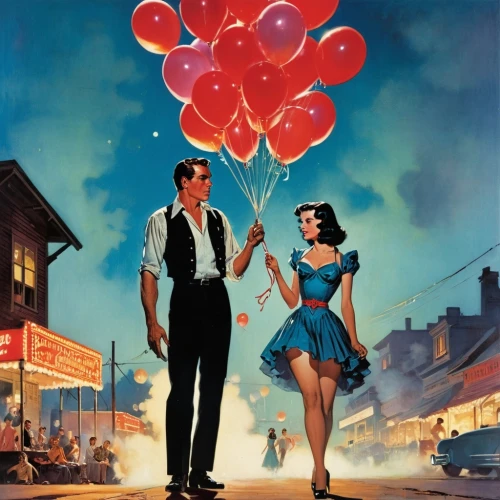 valentine day's pin up,valentine balloons,valentine pin up,balloon hot air,red balloon,red balloons,new year balloons,corner balloons,balloons,balloon trip,film poster,gone with the wind,balloon,happy birthday balloons,mary poppins,balloons flying,fifties,heart balloons,rockabilly,50's style,Illustration,Paper based,Paper Based 12