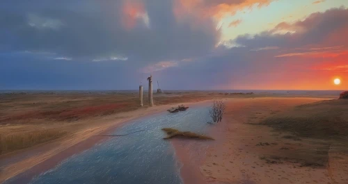 virtual landscape,futuristic landscape,post-apocalyptic landscape,desert landscape,desert desert landscape,daymark,ring of brodgar,fantasy landscape,landscape background,arid landscape,negev desert,standing stones,capture desert,easter island,world digital painting,dune landscape,panoramic landscape,digital compositing,gobi desert,rural landscape,Illustration,Paper based,Paper Based 04