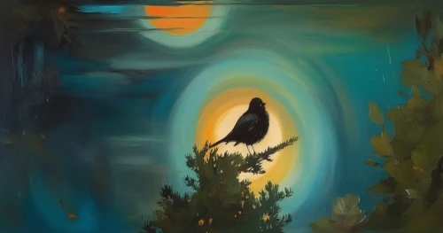 bird painting,digital painting,world digital painting,night bird,nocturnal bird,arches raven,fish crow,crow,raven bird,fairy penguin,forest fish,blackbird,raven's feather,digital art,bird kingdom,crow-like bird,finch in liquid amber,corvid,black bird,black crow,Illustration,Paper based,Paper Based 04