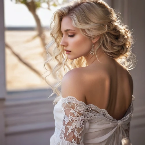 bridal jewelry,blonde in wedding dress,bridal accessory,bridal dress,bridal clothing,wedding dresses,wedding dress,wedding gown,romantic look,bridal,wedding photography,vintage lace,wedding dress train,wedding details,bride,bride getting dressed,jessamine,elegant,romantic portrait,wedding frame,Conceptual Art,Fantasy,Fantasy 08