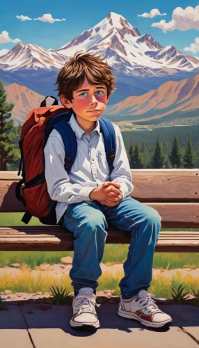 child in park,man on a bench,lonely child,boy praying,child crying,children's background,fjäll,child is sitting,boy,child's frame,background image,teton,would a background,oil on canvas,studio ghibli,art,recess,world digital painting,to be alone,the spirit of the mountains,Illustration,Realistic Fantasy,Realistic Fantasy 33