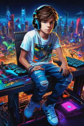 dj,music background,disk jockey,electronic music,coder,music producer,gamer zone,gamer,game illustration,disc jockey,computer game,soundcloud icon,life stage icon,cd cover,gamers round,game addiction,spotify icon,computer games,gaming,musical background,Illustration,Japanese style,Japanese Style 16
