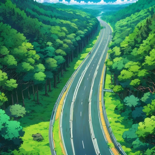 mountain road,road,open road,forest road,roads,mountain highway,the road,long road,racing road,country road,road to nowhere,highway,alpine drive,winding roads,empty road,winding road,hairpins,kilometers,road dolphin,road forgotten,Illustration,Japanese style,Japanese Style 03