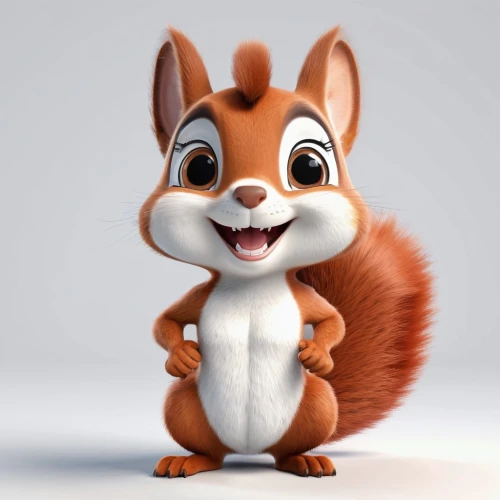 squirell,cute cartoon character,cute fox,adorable fox,conker,squirrel,little fox,child fox,a fox,douglas' squirrel,chipmunk,the squirrel,cute animal,fox,red squirrel,mammal,knuffig,chipping squirrel,soy nut,abert's squirrel,Unique,3D,3D Character